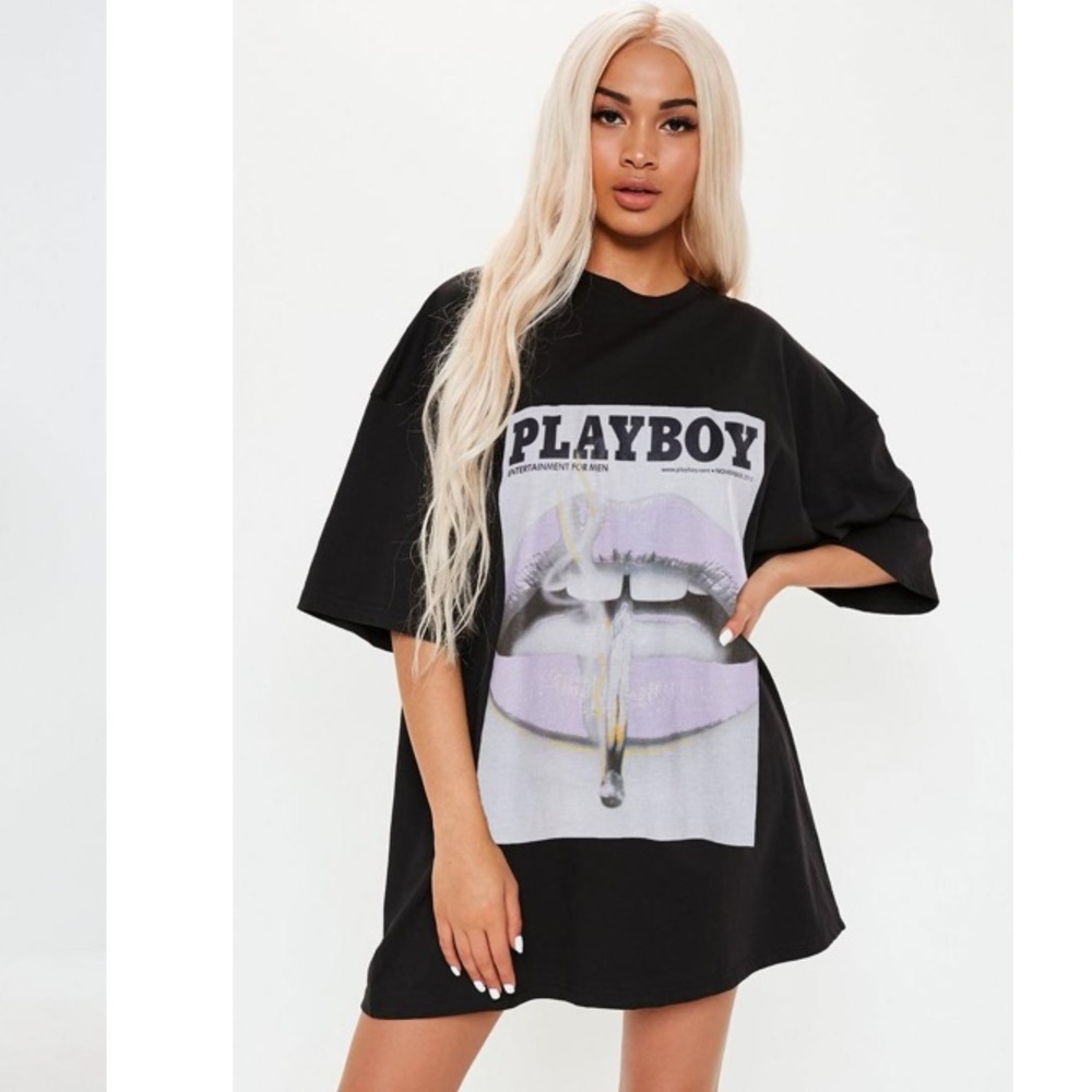 playboy x missguided graphic t shirt dress